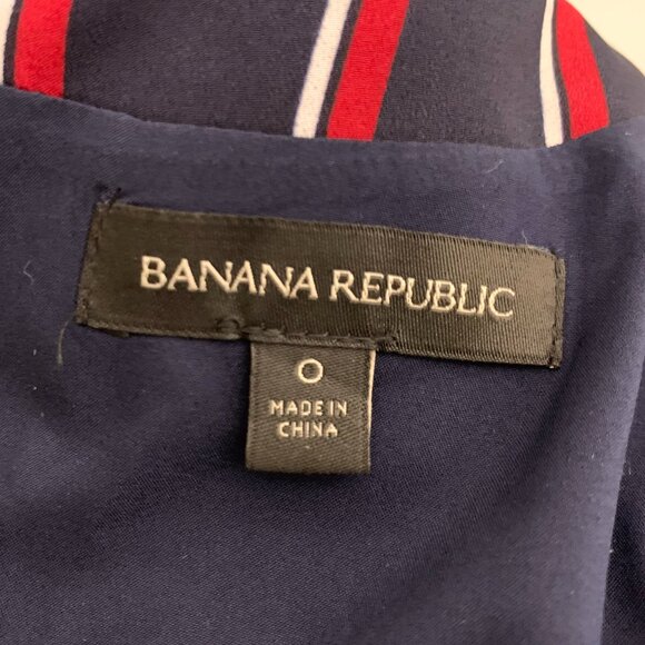 Banana Republic Chevron Striped Navy Dress Size 0 XS - Picture 4 of 9